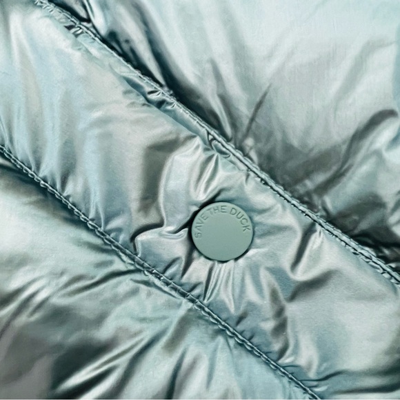Save the Duck Joan Water Repellent Recycled Nylon Puffer Jacket in Heaven Blue - Picture 7 of 16